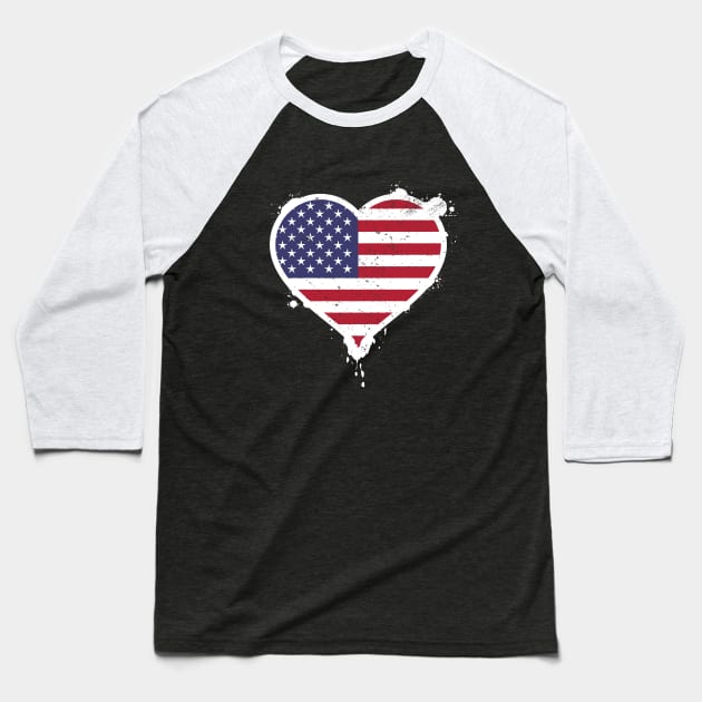 USA Love Baseball T-Shirt by zoljo